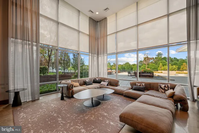 a view of a brick building from a balcony