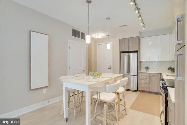 a view of a dining room and livingroom view
