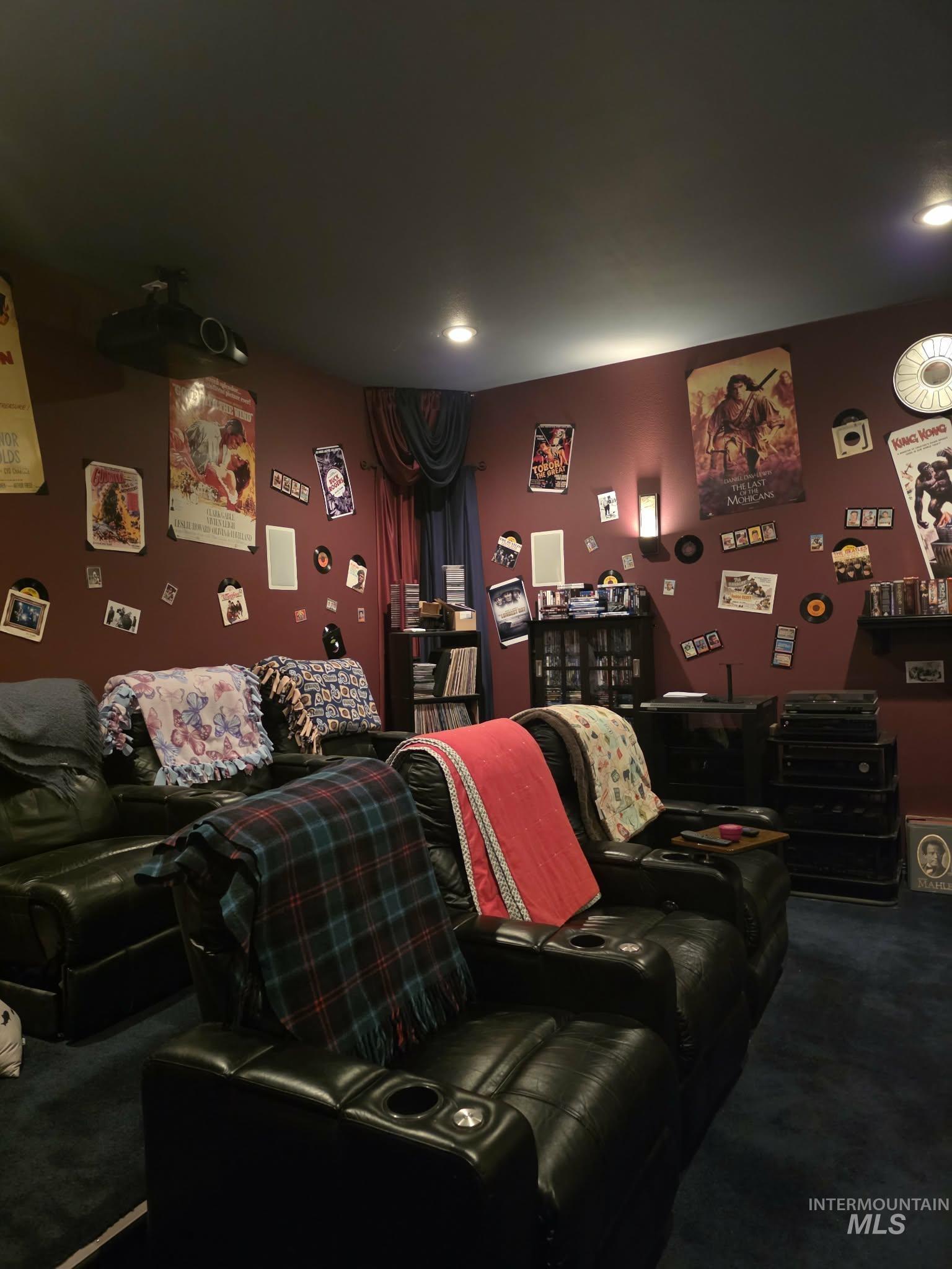 809 River Pointe Lane Lenore, ID 83541 - Photo 31 of 43 Cinema featuring carpet flooring and recessed lighting