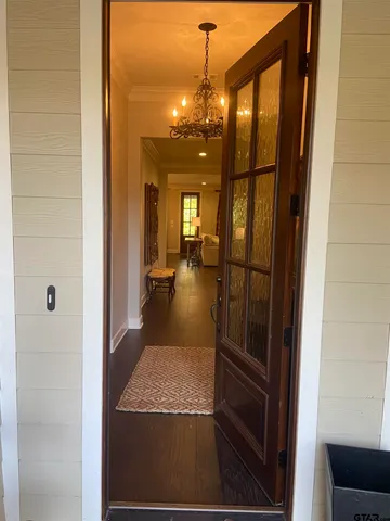 a view of a living room and a bathroom