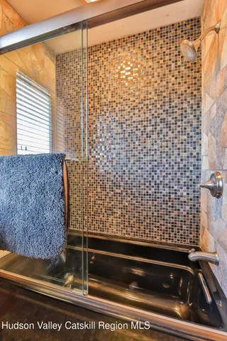 a bathroom with a shower