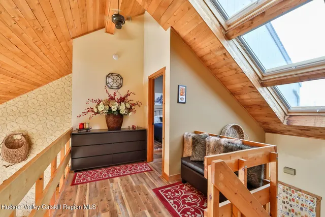 a front view of a house with wooden floor