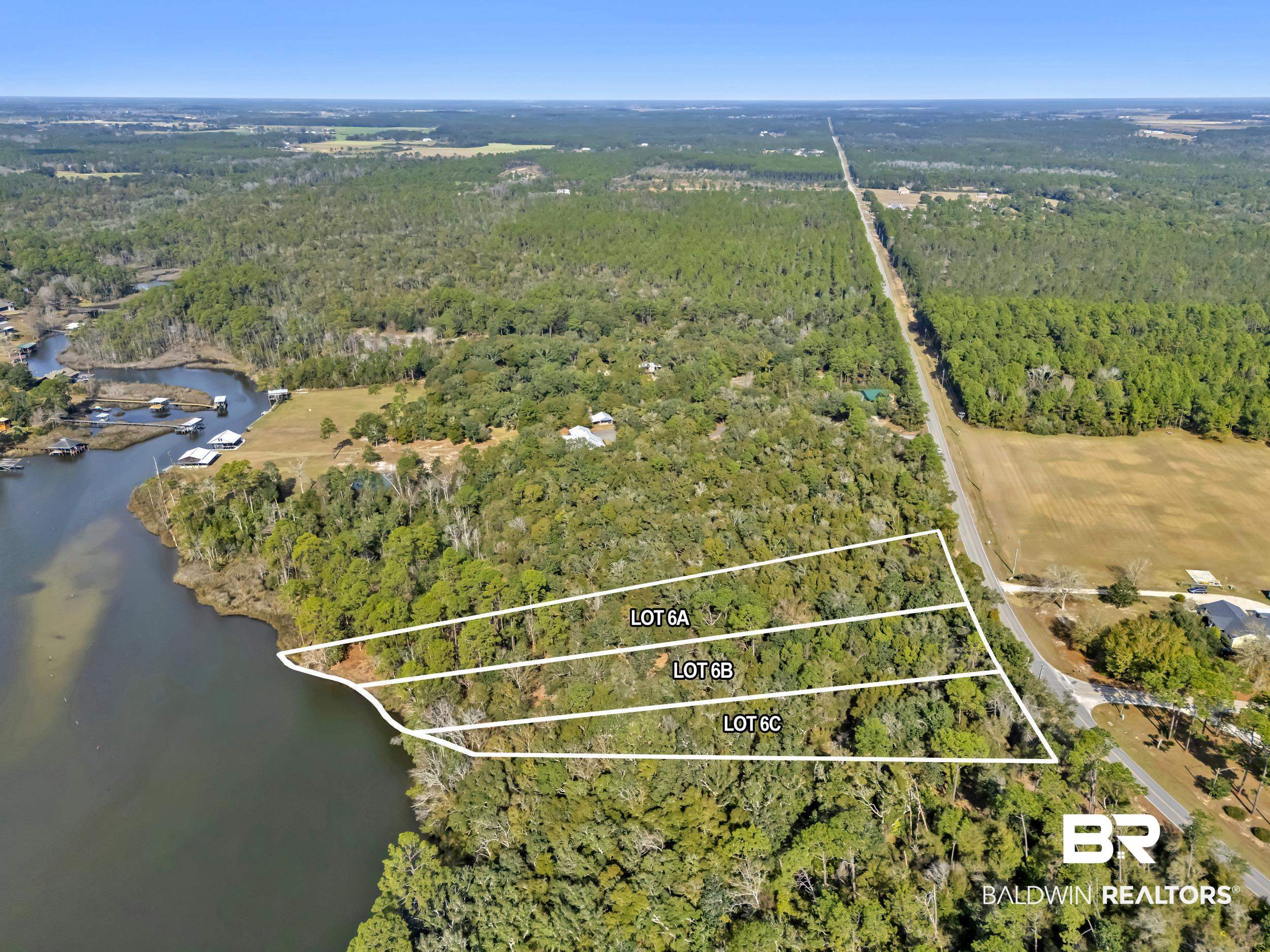 0 County Road 97 Elberta, AL 36530 - Photo 11 of 29 View of property location with property parcel outlined and a nearby body of water