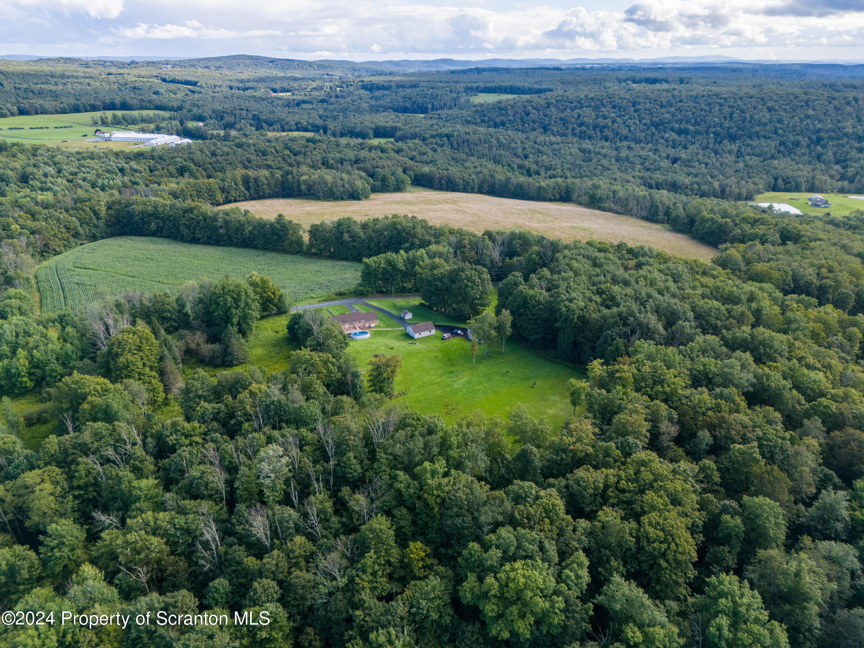 6509 State Rte 2012 Union Dale, PA 18470 - Photo 10 of 91 an aerial view of green landscape with trees houses and mountain view