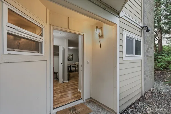 a view of front door and porch