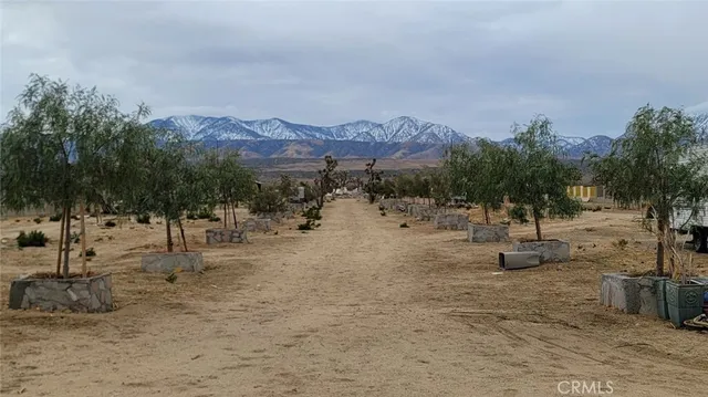a view of a street with a building in the background