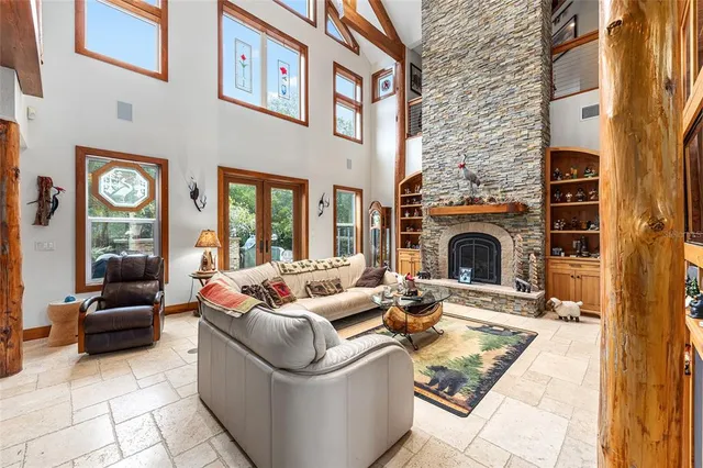 a view of balcony and wooden floor