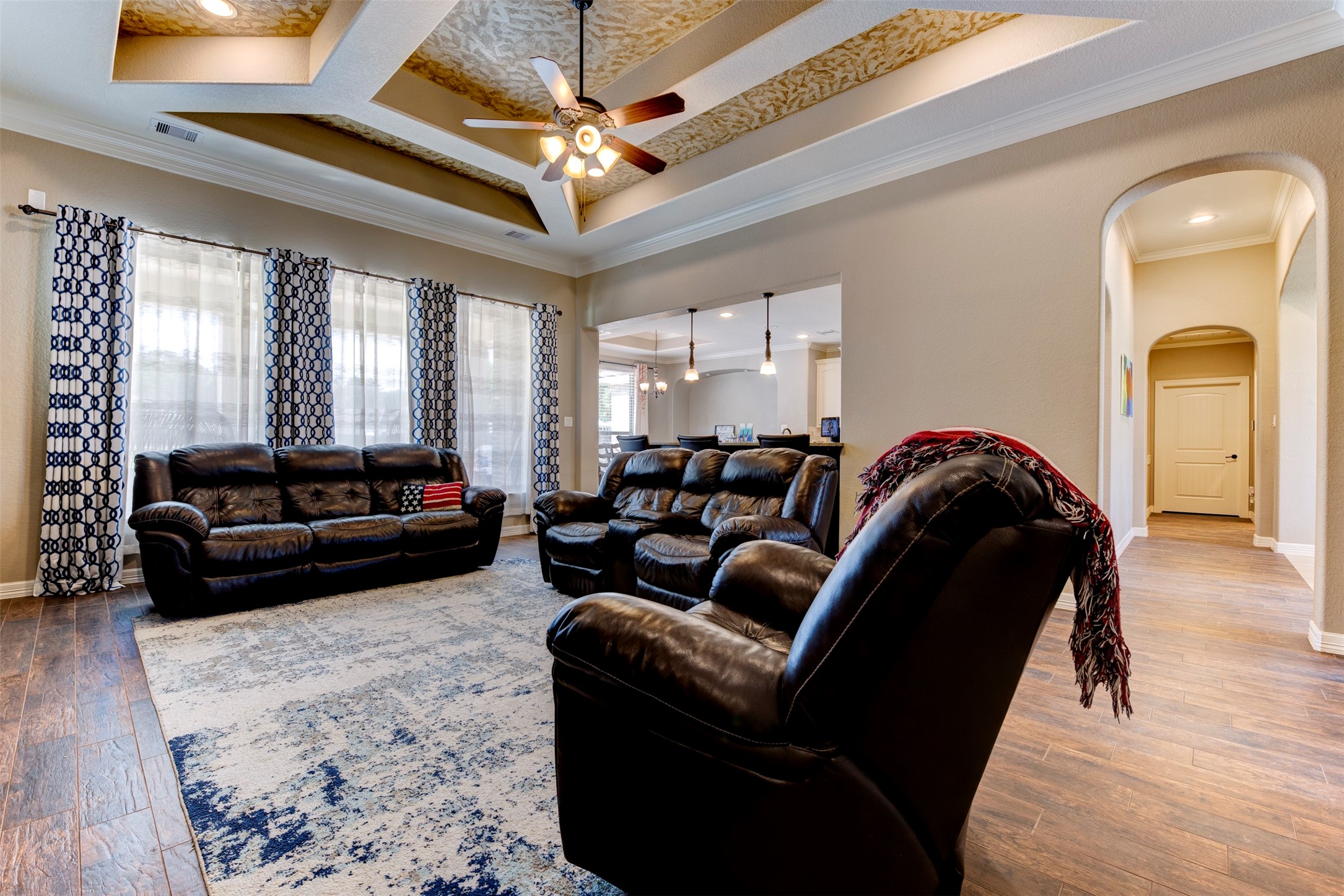 27635 Rio Blanco Drive Splendora, TX 77372 - Photo 12 of 46 a living room with furniture and a ceiling fan