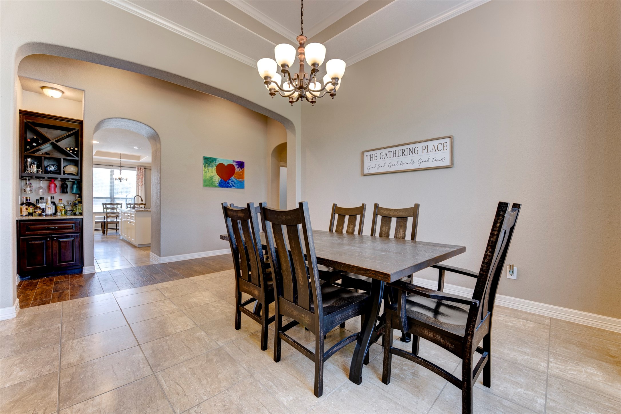 27635 Rio Blanco Drive Splendora, TX 77372 - Photo 4 of 46 a view of a dining room with furniture and chandelier