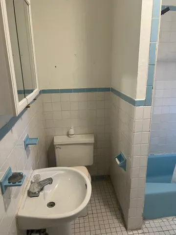 a bathroom with a sink and toilet