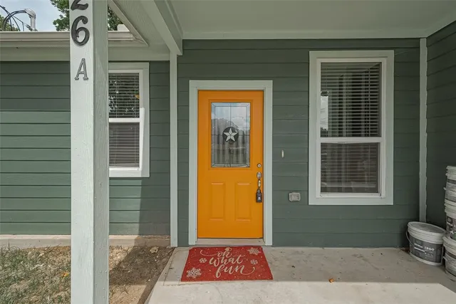 a view of front door of house