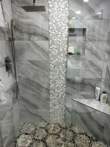 a bathroom with a shower