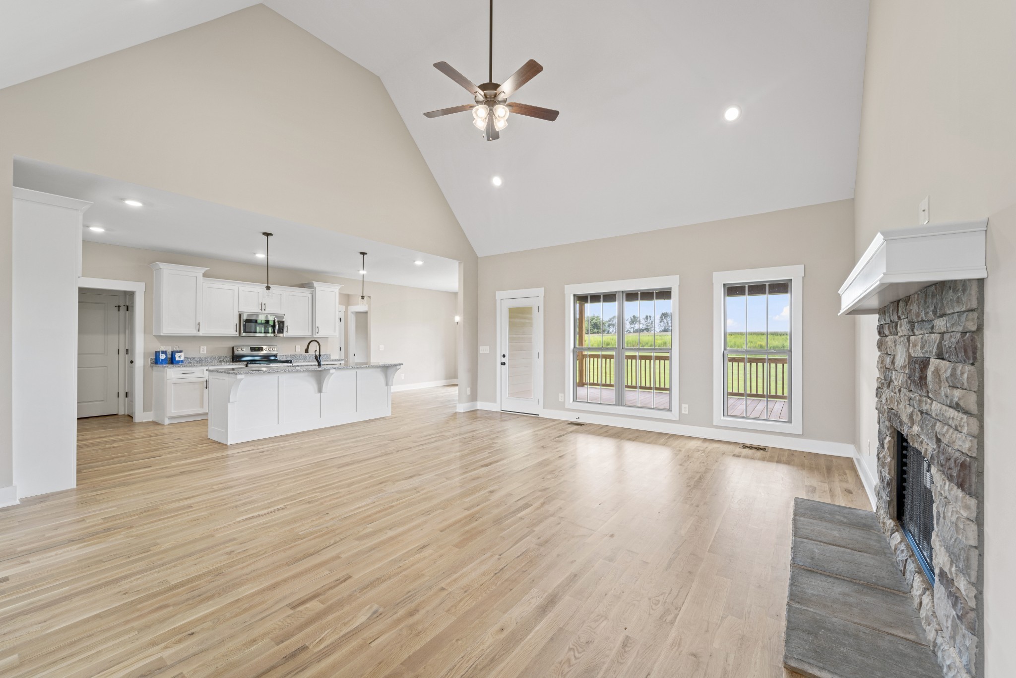 537 Clearview Road Cottontown, TN 37048 - Photo 4 of 15 a view of an empty room with wooden floor and a fireplace