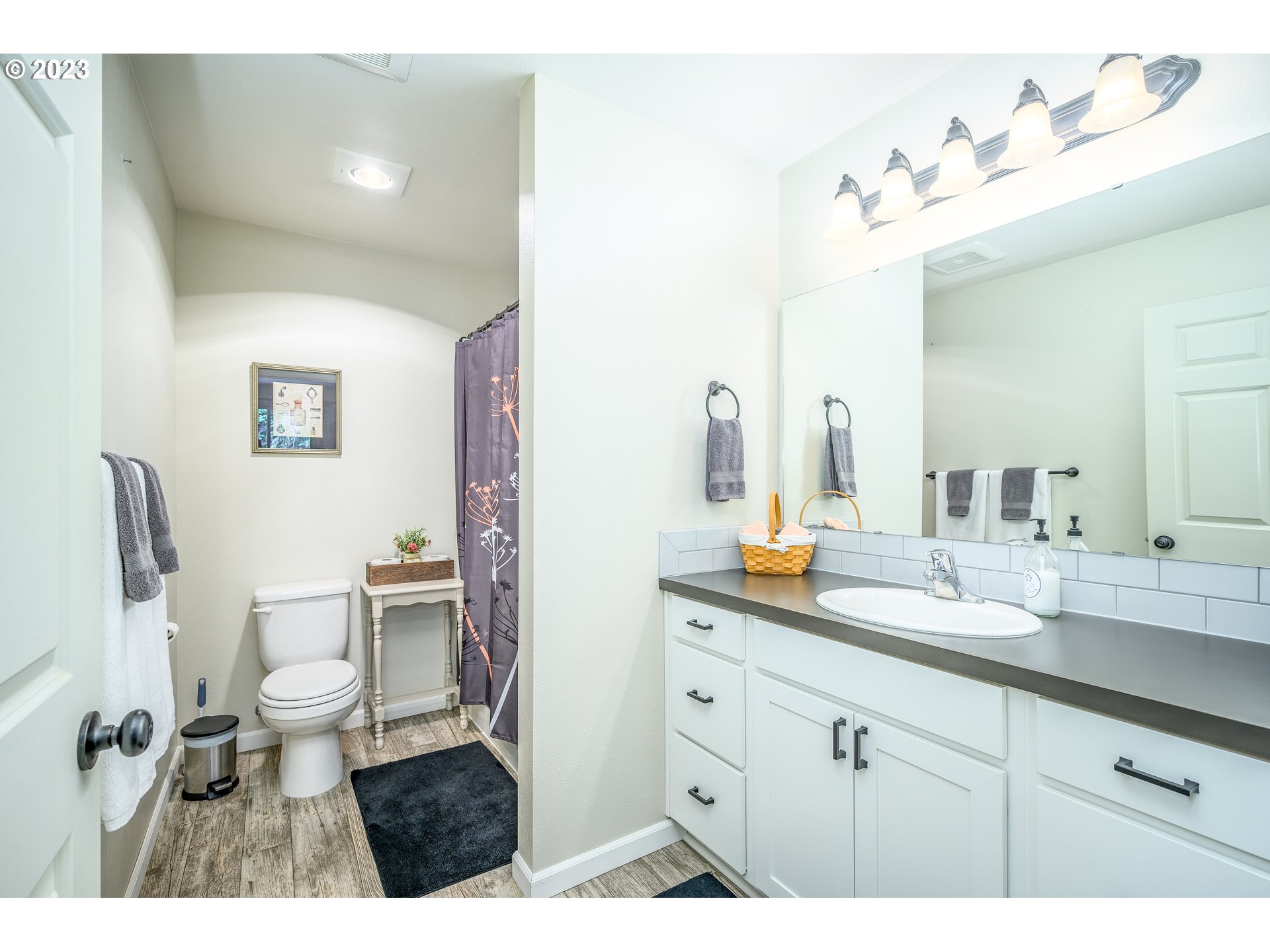 7297 Ash Street Grand Ronde, OR 97347 - Photo 17 of 33 a bathroom with a toilet sink and mirror