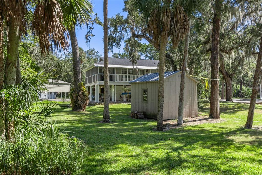 5890 South Mason Creek Road Homosassa, FL 34448 - Photo 39 of 50 a view of a backyard with potted plants and large trees