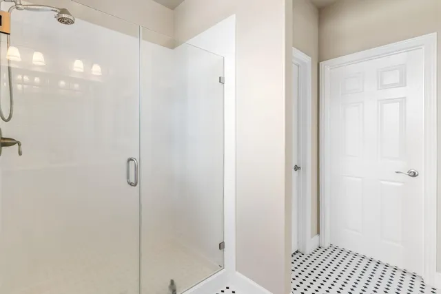 a bathroom with a shower