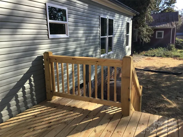 a view of wooden door