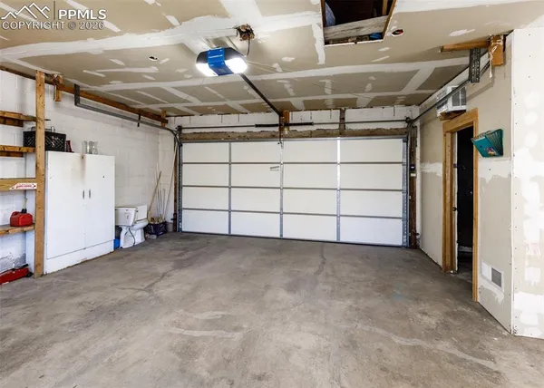 a view of a garage room