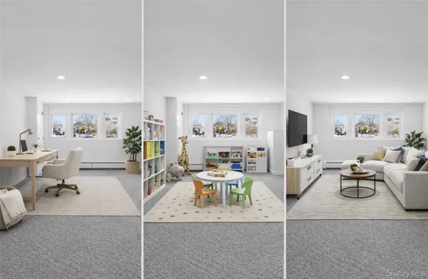 a living room with furniture and a couch