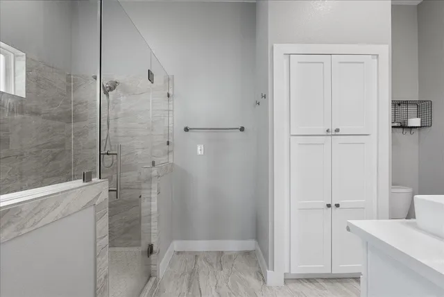 a bathroom with a shower