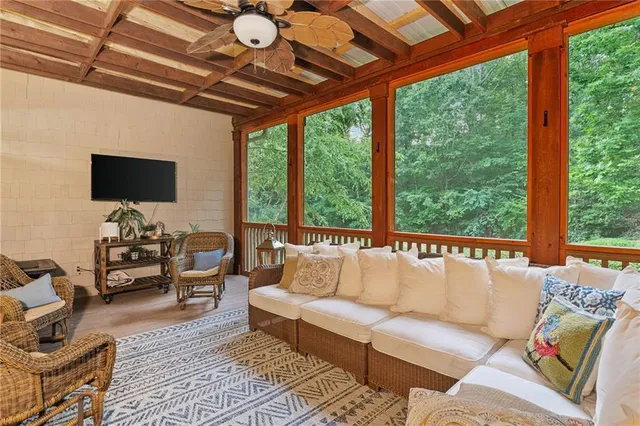 an aerial view of a town with couple of houses