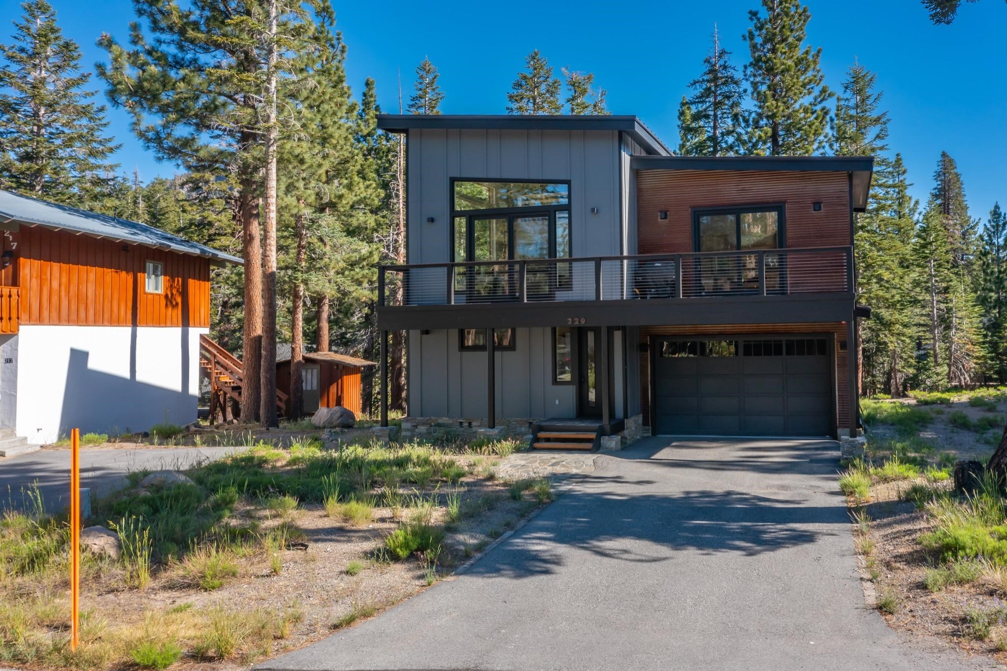 229 Ridgecrest Drive Mammoth Lakes, CA 93546 - Photo 70 of 74 Contemporary exterior featuring grey siding and natural wood-tone accents