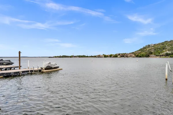 a view of an ocean with boats