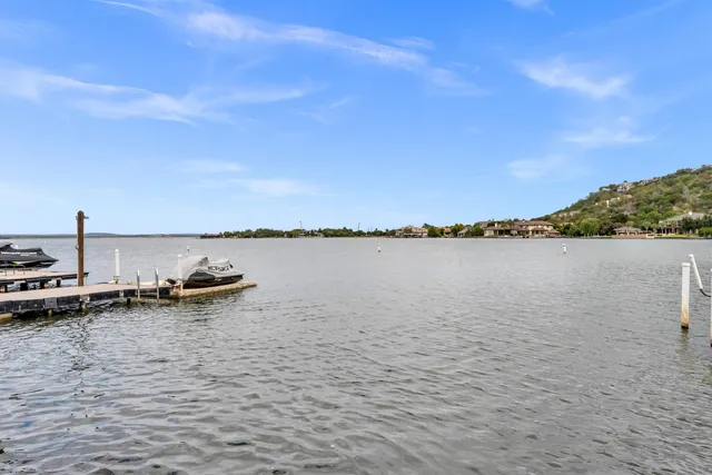 a view of an ocean with boats