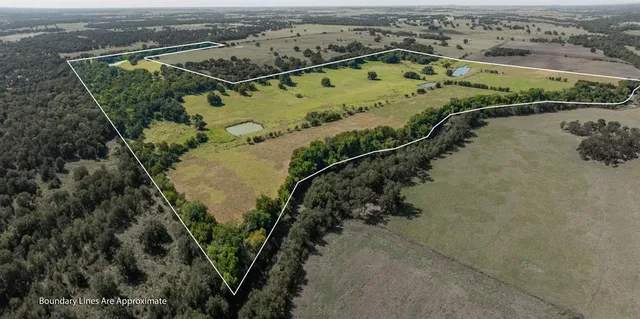 an aerial view of a house with a yard and lake view