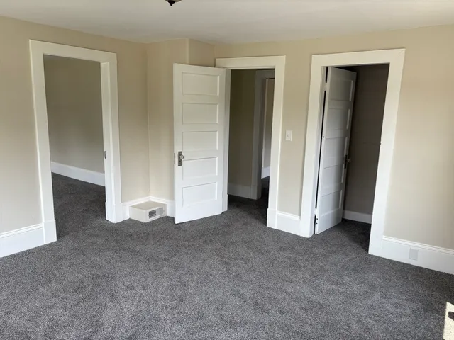 an empty room with closet