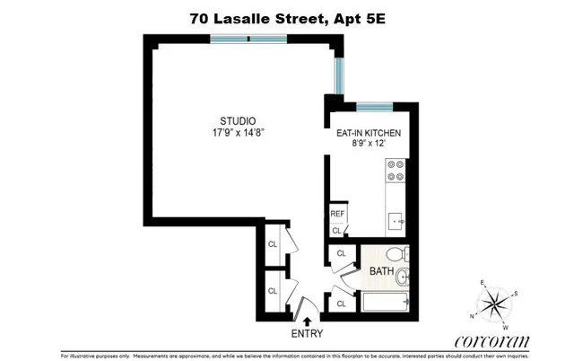$310,000 | 70 La Salle Street, Unit 5E | Morningside Heights