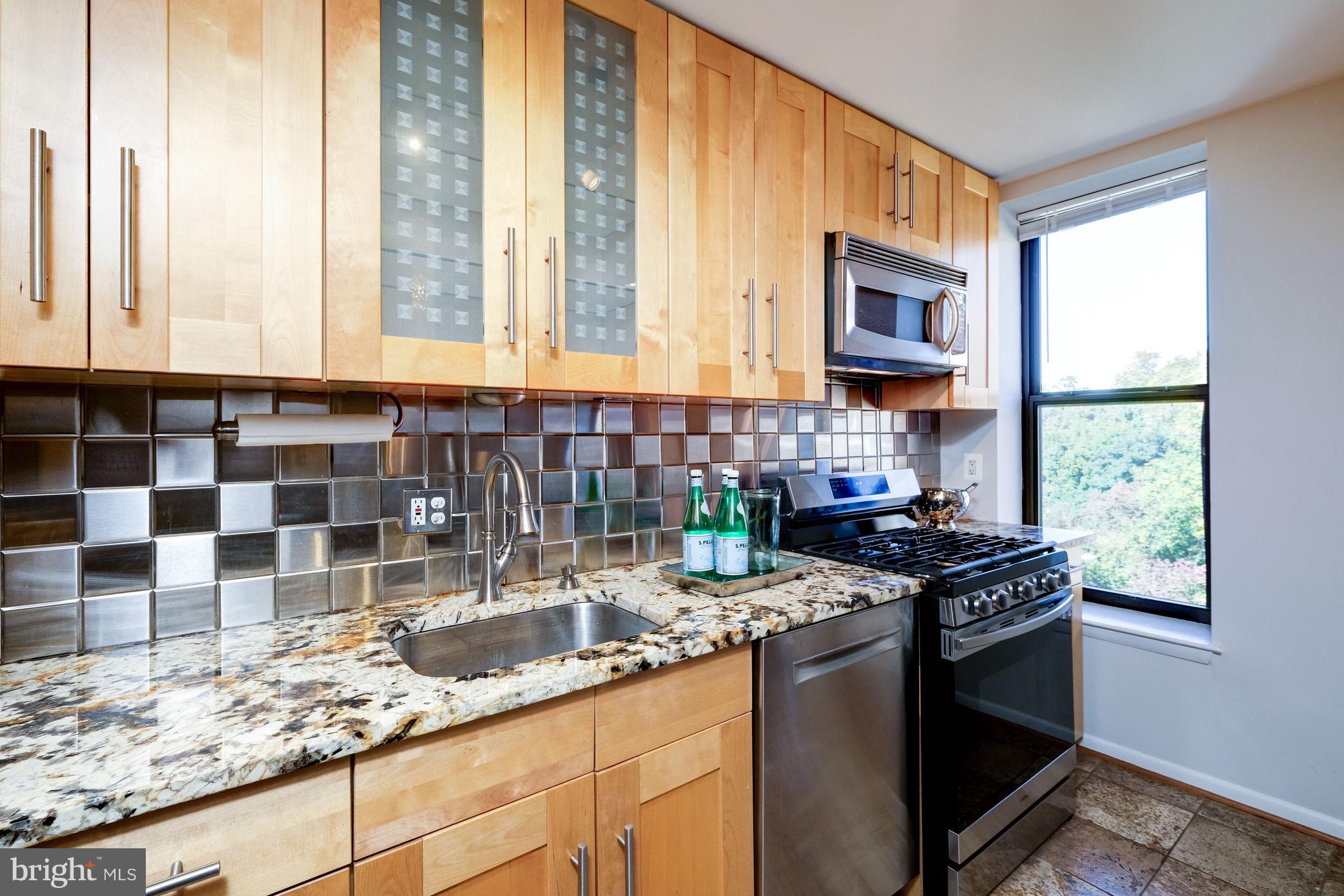 2633 Adams Mill Road Northwest, Unit 401 Washington, DC 20009 - Photo 9 of 27 Granite countertops & tile backsplash