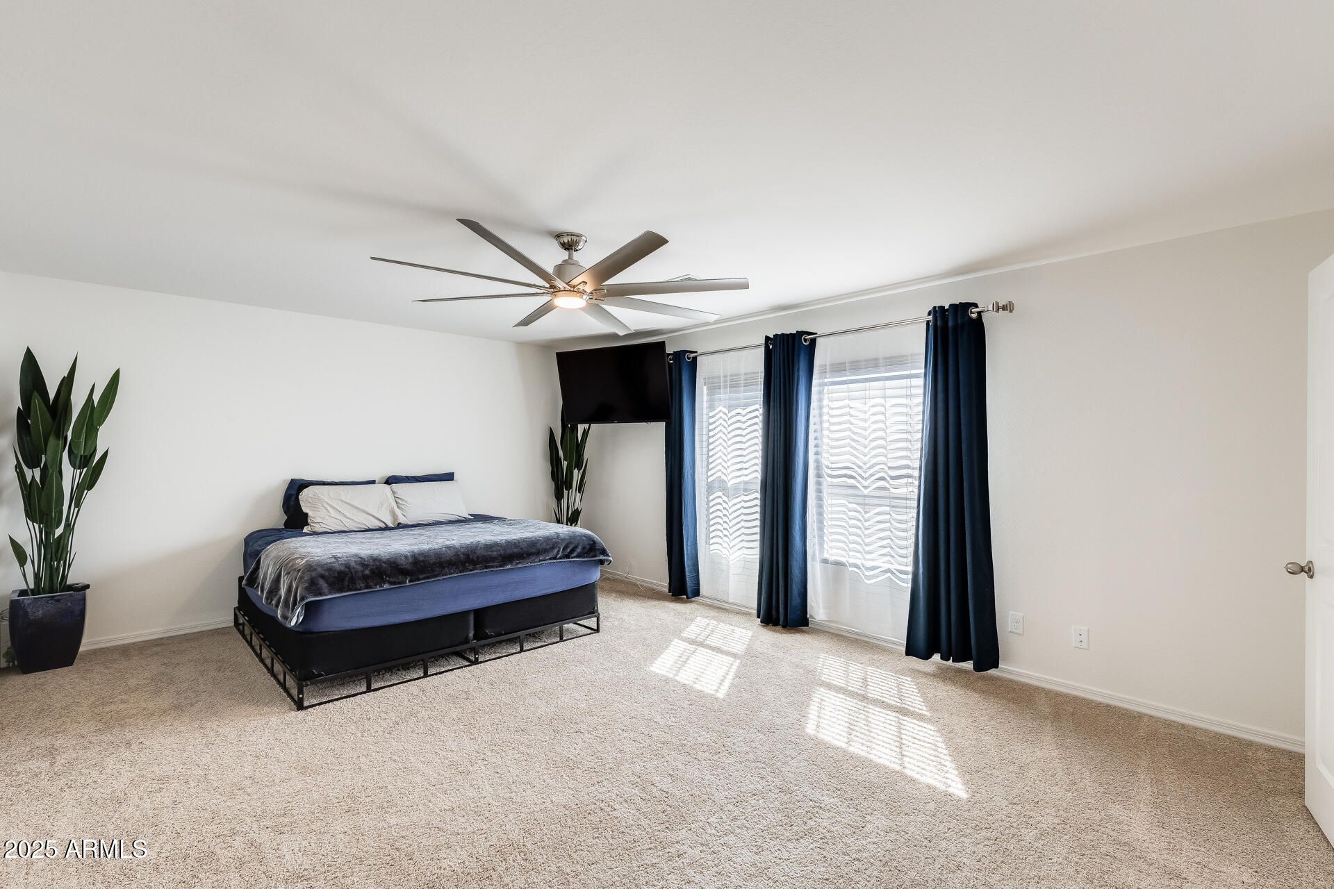5663 East Moira Road Florence, AZ 85132 - Photo 28 of 37 a bedroom with a bed and a potted plant