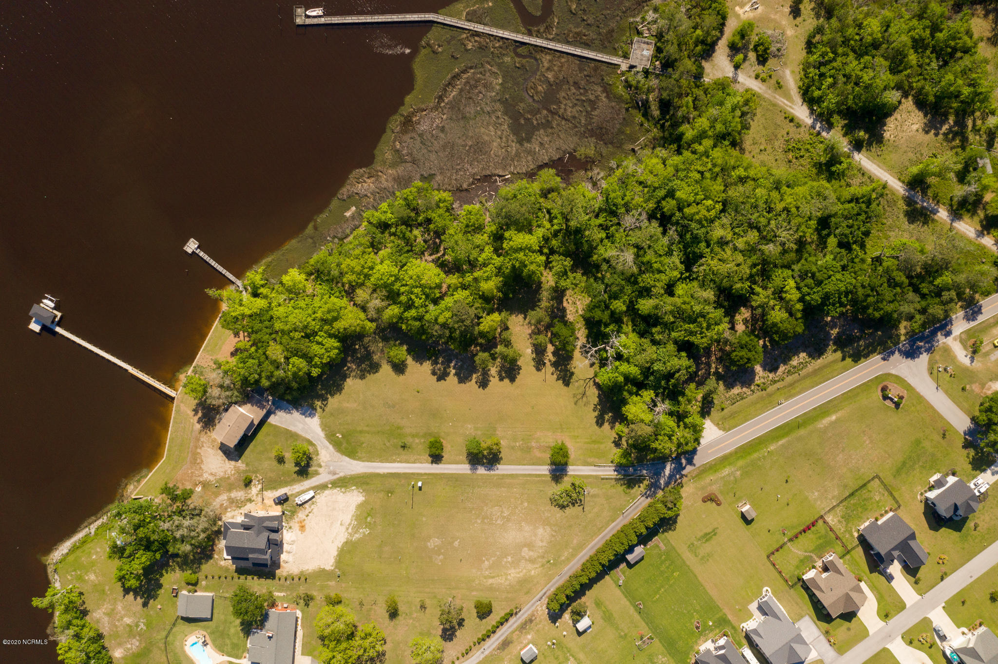 482 Vfw Road Cedar Point, NC 28584 - Photo 8 of 15 Arial of Subdivision and Bay
