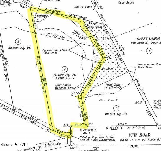 482 Vfw Road Cedar Point, NC 28584 - Photo 9 of 15 Lot 4 Plat (Lot Dimmentions)