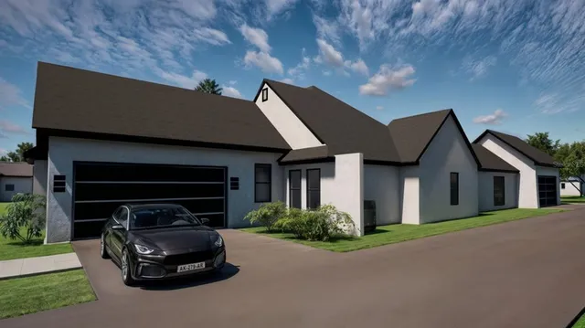 a view of an house with backyard porch and patio