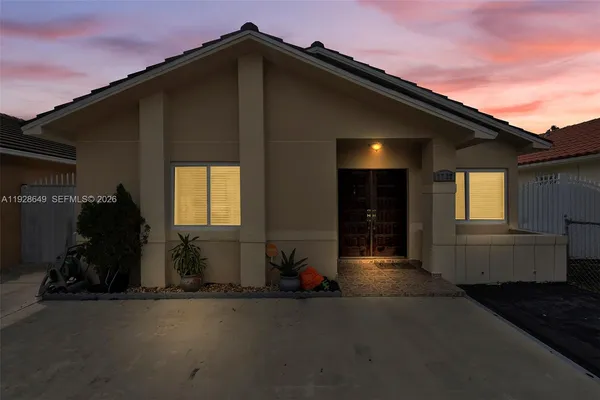 a front view of a house