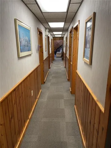 a view of hallway with stairs