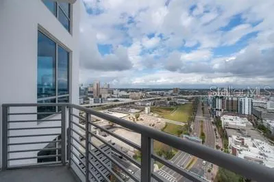 a view of terrace with city view