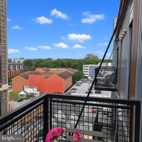 a view of city from a balcony