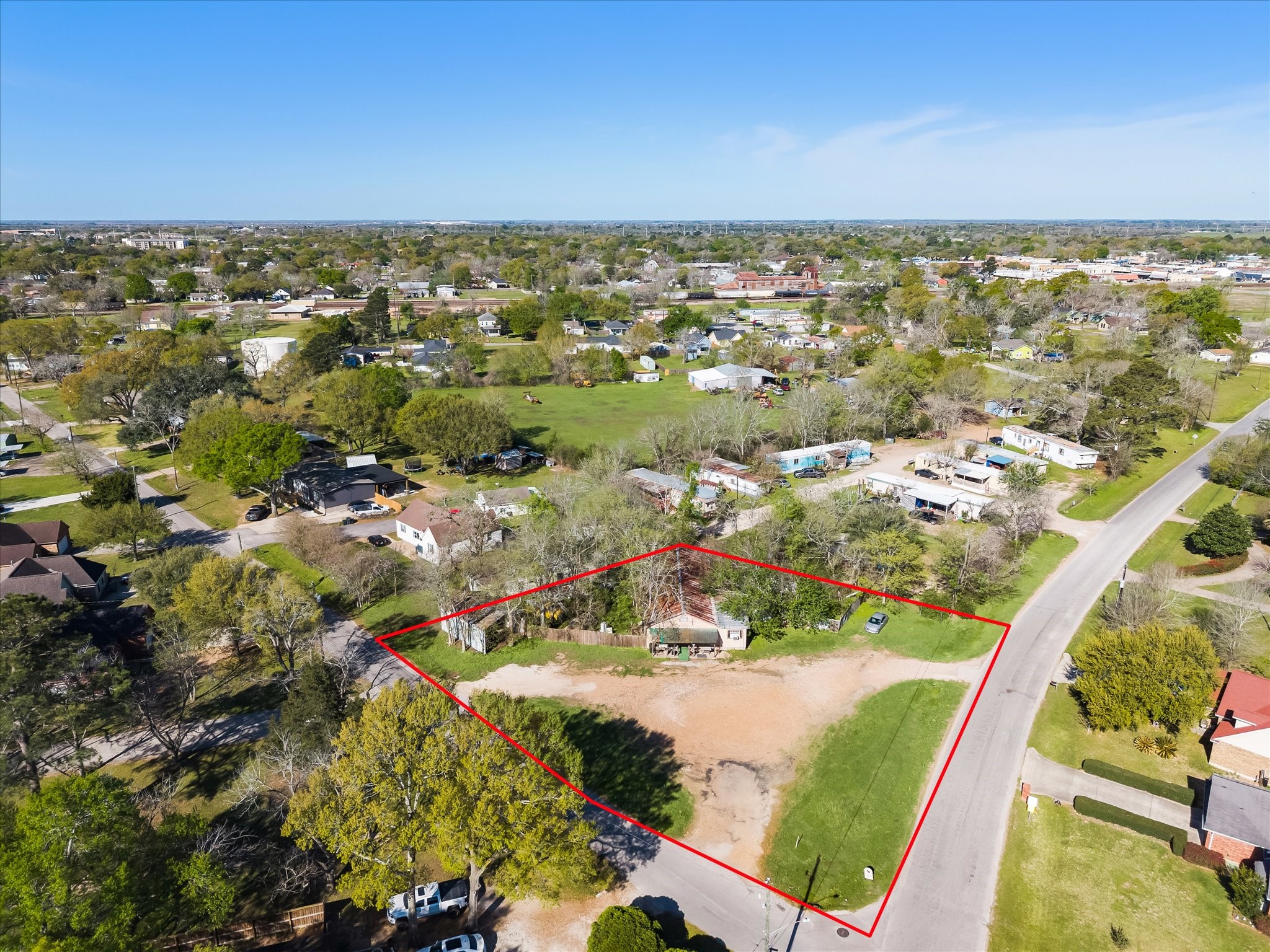 805 Frydek Road Sealy, TX 77474 - Photo 2 of 8 Aerial view of lot along Frydek Road