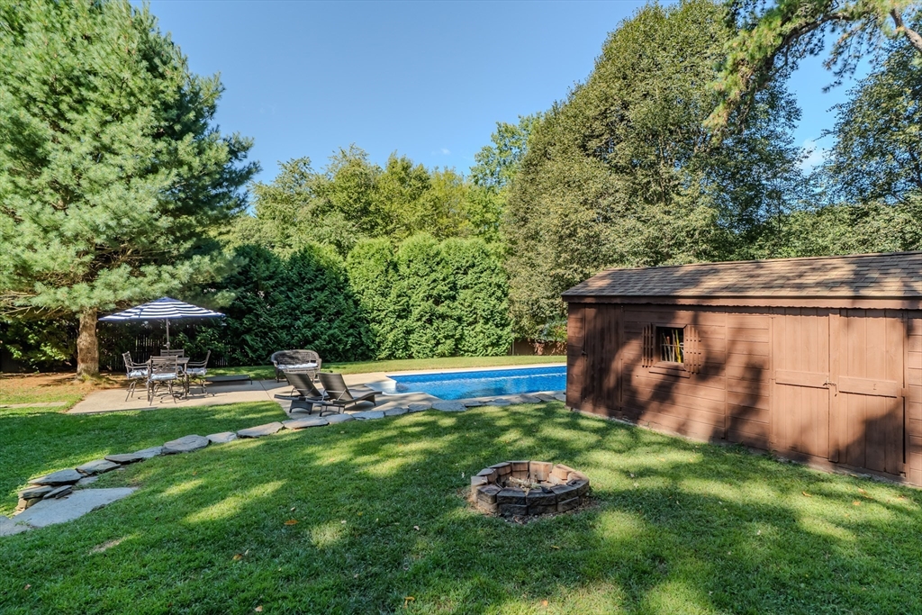 447 Ryan Road Northampton, MA 01062 - Photo 33 of 42 a view of a backyard with plants and outdoor seating