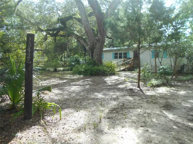 a view of a house with a tree in the yard