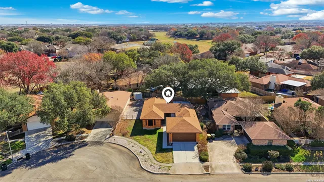 an aerial view of multiple house