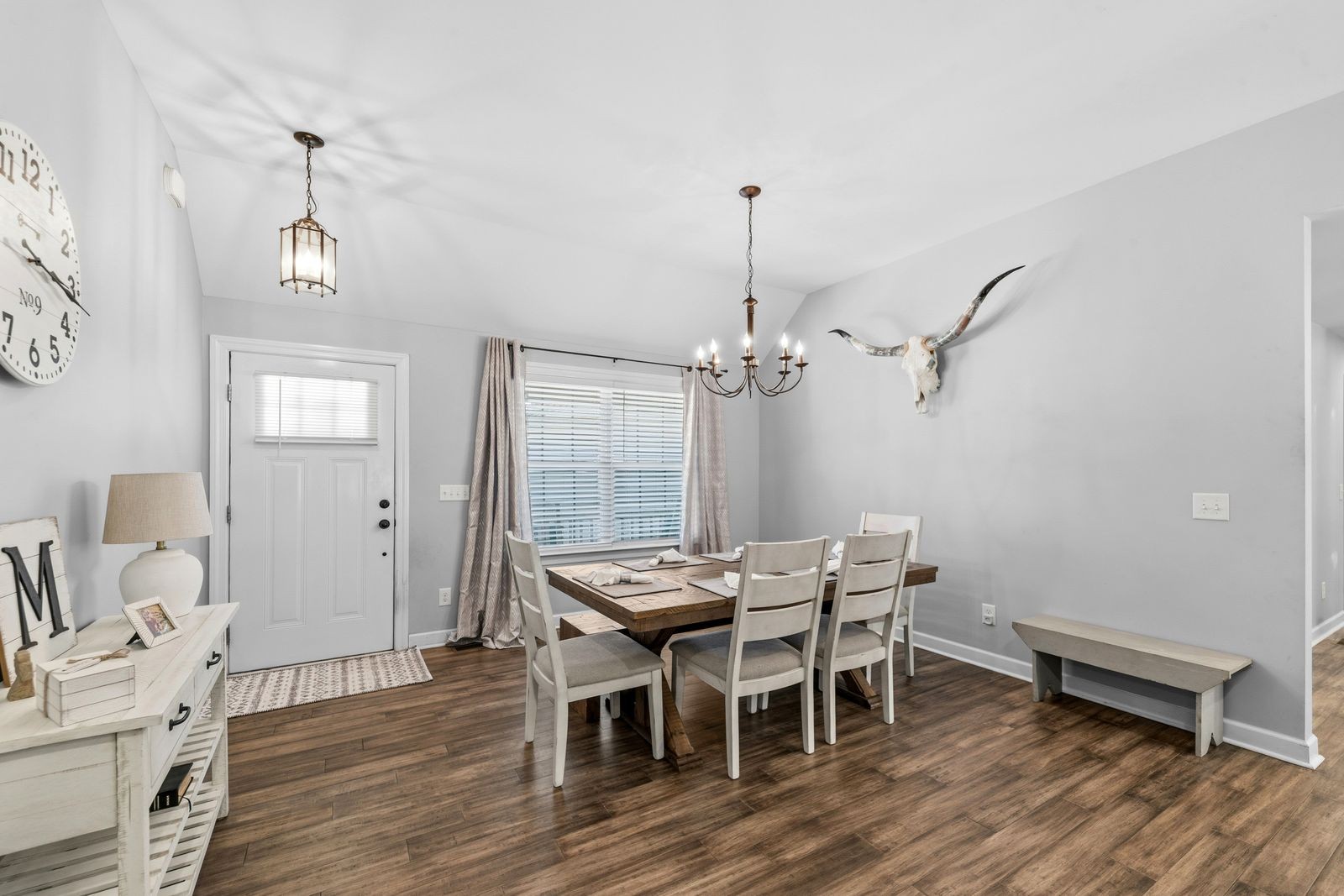 3036 Valley Creek Road Culleoka, TN 38451 - Photo 12 of 56 a view of a dining room with furniture window and wooden floor