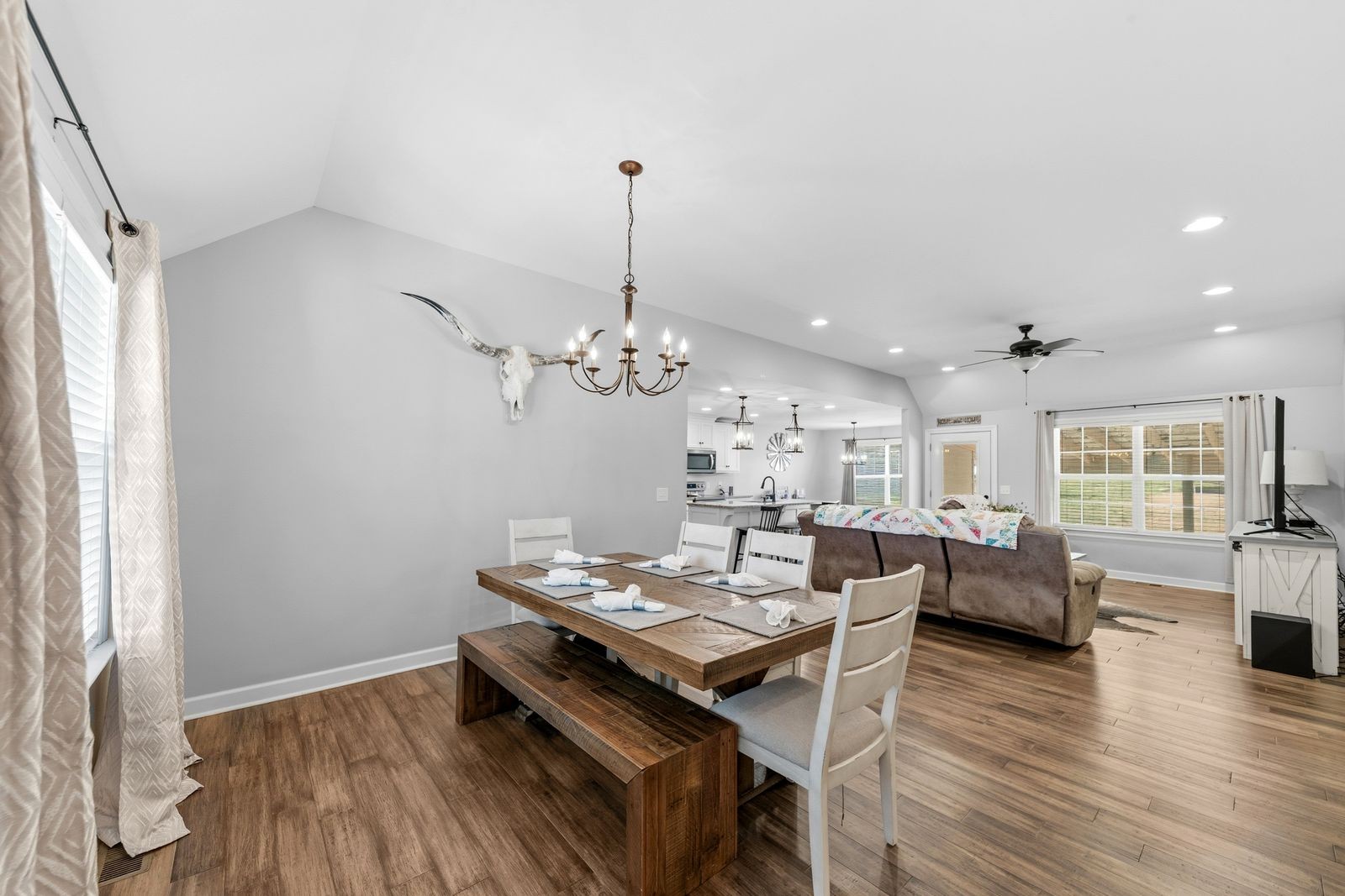 3036 Valley Creek Road Culleoka, TN 38451 - Photo 13 of 56 a view of a dining room with furniture window and wooden floor