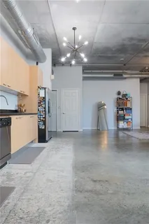 a view of a garage with furniture
