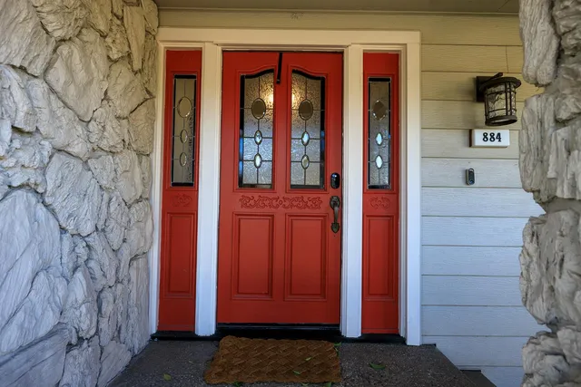 a view of front door of house