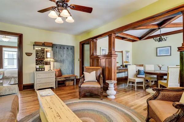 a living room with furniture