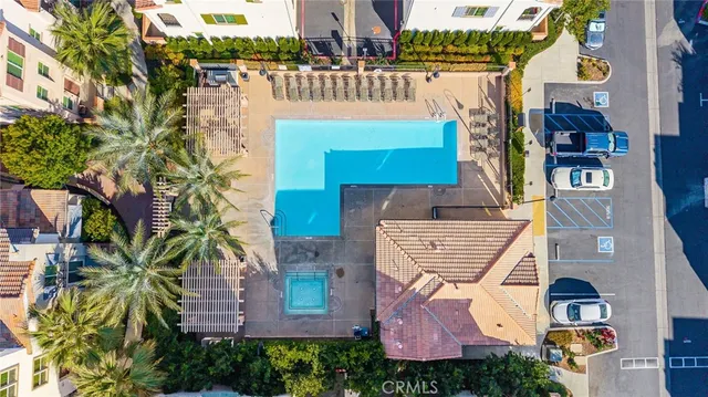 an aerial view of residential house and green space